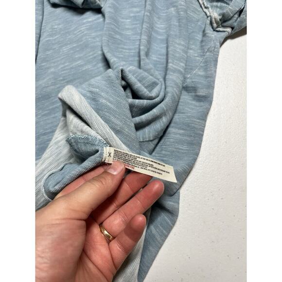 Free People Beach Heather Blue Long Sleeve Boho OCwl Neck Slouchy Top M? - Picture 2 of 6